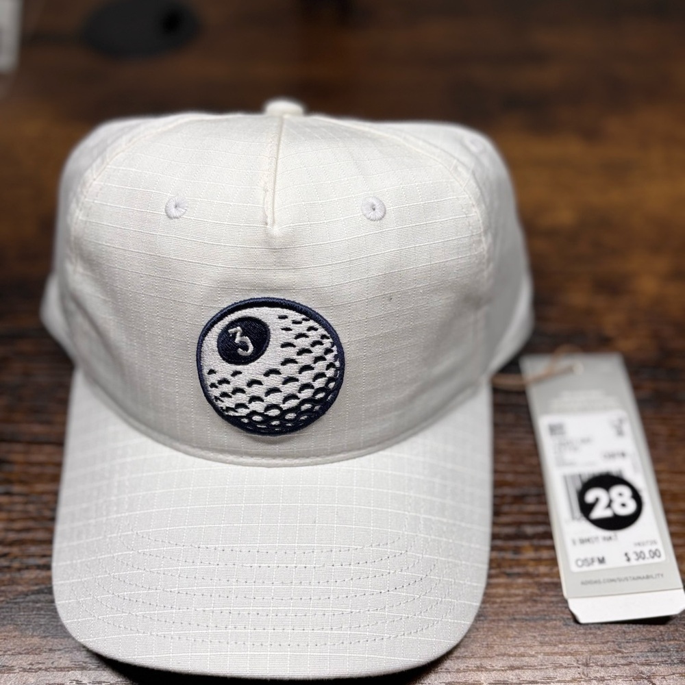 Adidas White Golf Cap with Black Logo